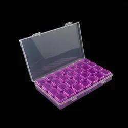 28 Slots Plastic rainbow rose pink purple color Diamond painting beads storage box