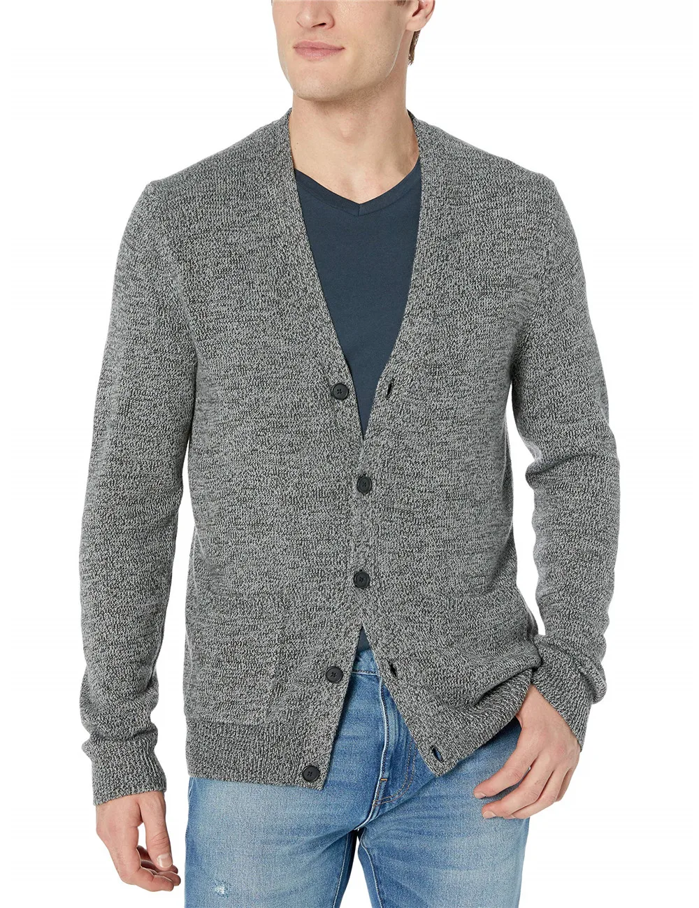 
Sweater For Men 2021 Fall Long Sleeve V Neck Knitted Cardigan Sweater Men with Pockets 