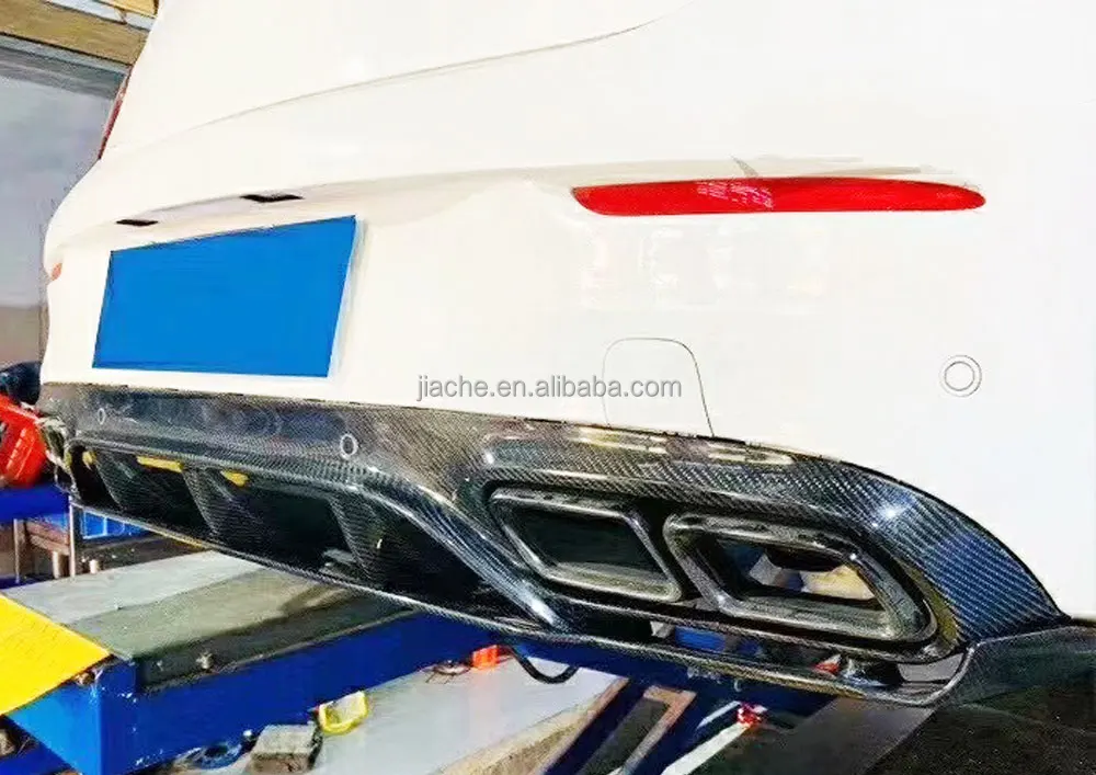 Carbon Fiber Car Rear Bumper Diffuser Lip for Benz C Class W205 C205 C63 AMG Coupe 2015-2020 Convertible Spoiler Splitters