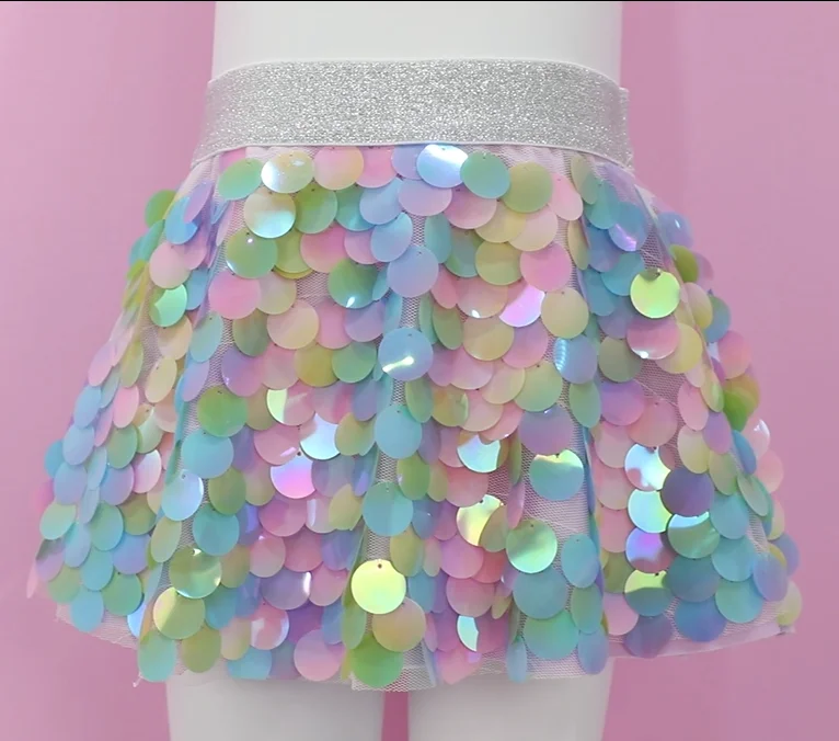 Customized Kids clothing Sequin skirt Summer mini short party Skirt for 2-8T girls