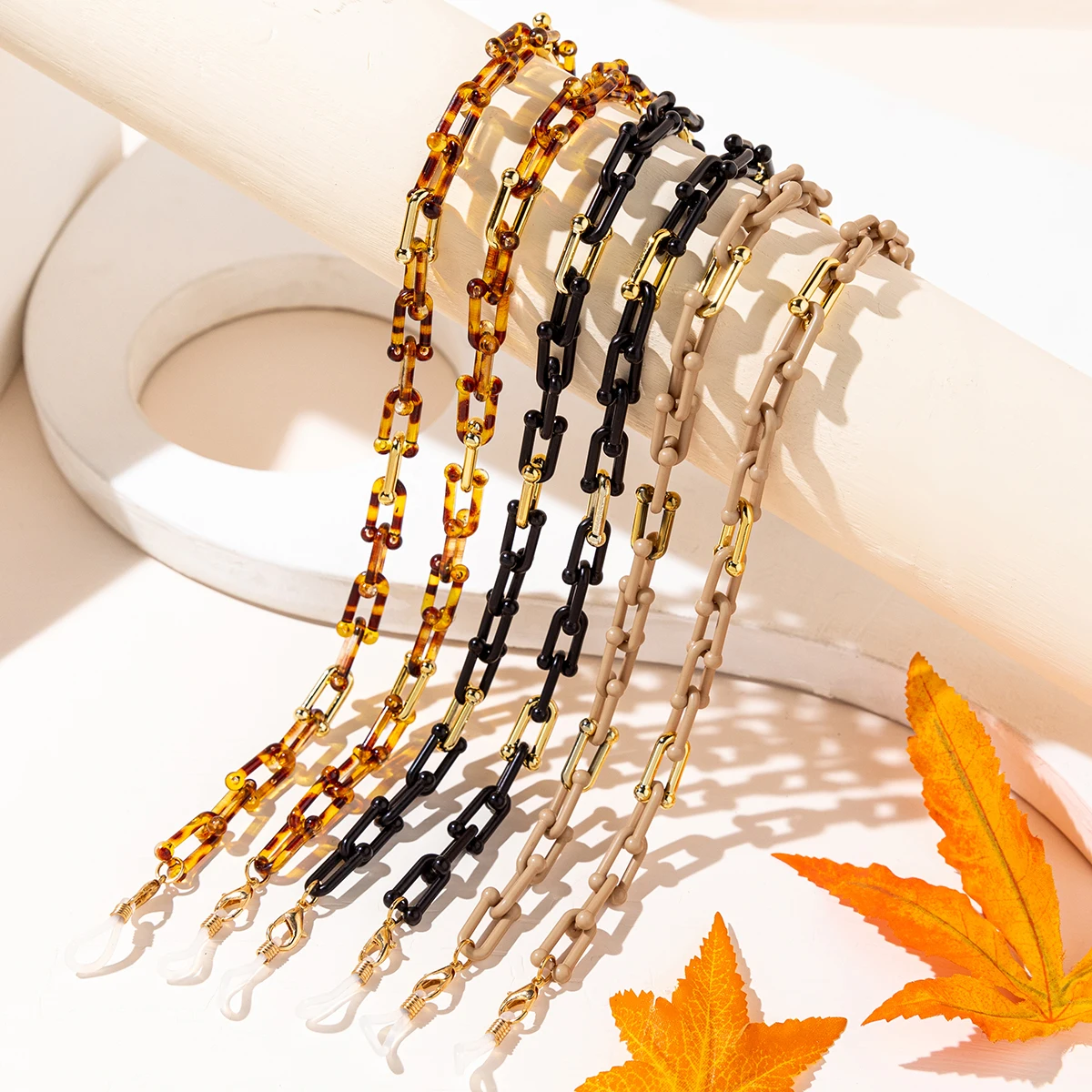 Cross-border European and American acrylic resin glasses chain retro multi-purpose anti-slip anti-lose cross chain glasses chain