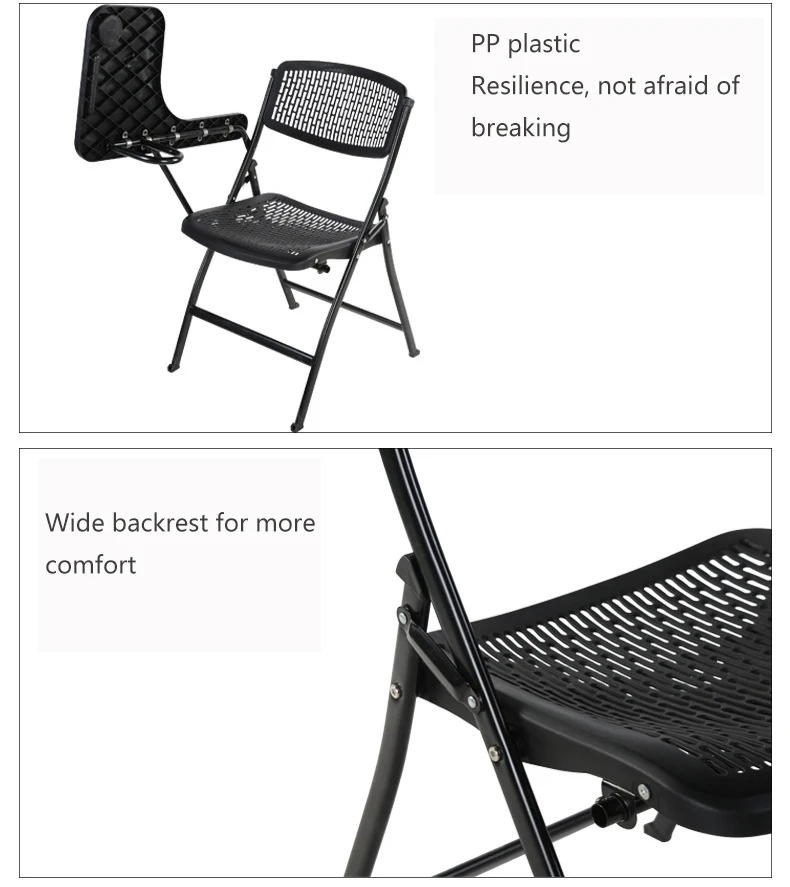 
2019 new design student training chair with tablet writing pad 