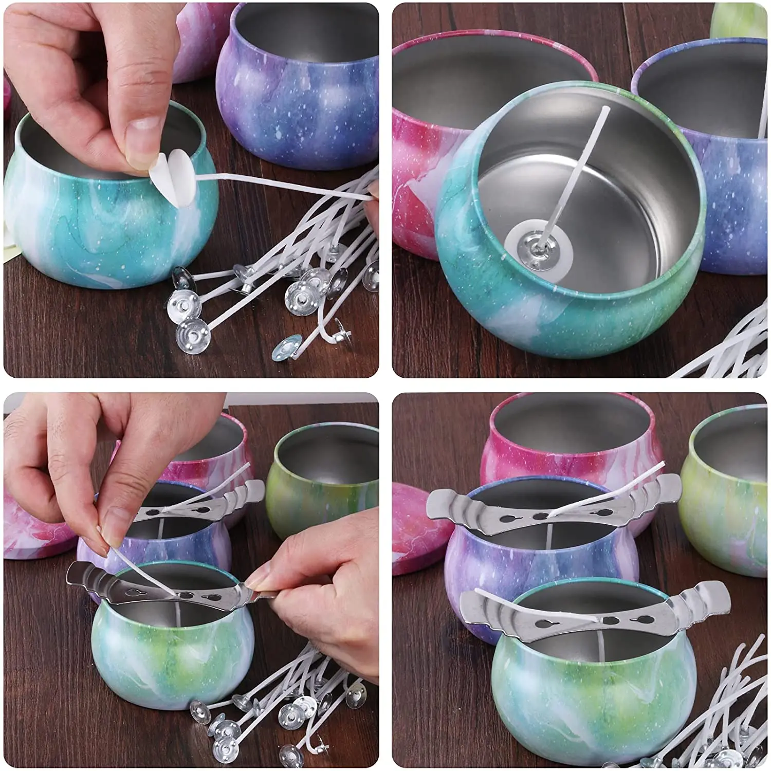 Premium Round Containers Arts Crafts Storage Can 4oz Candle Tin Jars