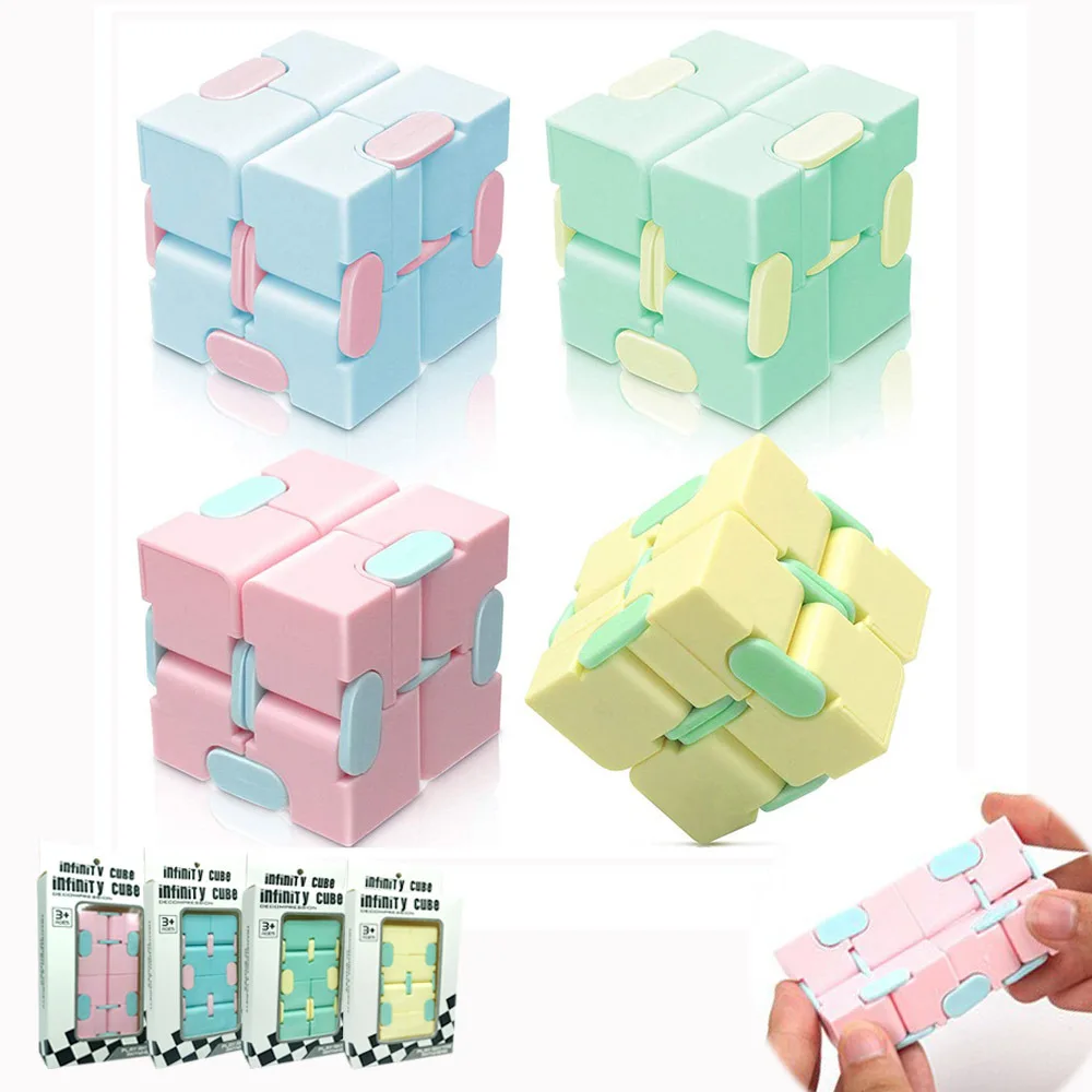 6 Colors Infinity Cube Fidget Toys For Relieving Stress Anxiety Suitable For Children Adult Fun Magic Cube Decompression Toys