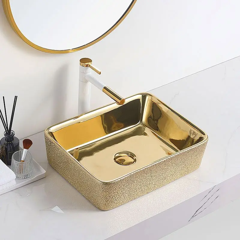 Bathroom Luxury Wall Hanging Toilet Bowl Combo Sink Basin Golden Toilet And Sink Sets