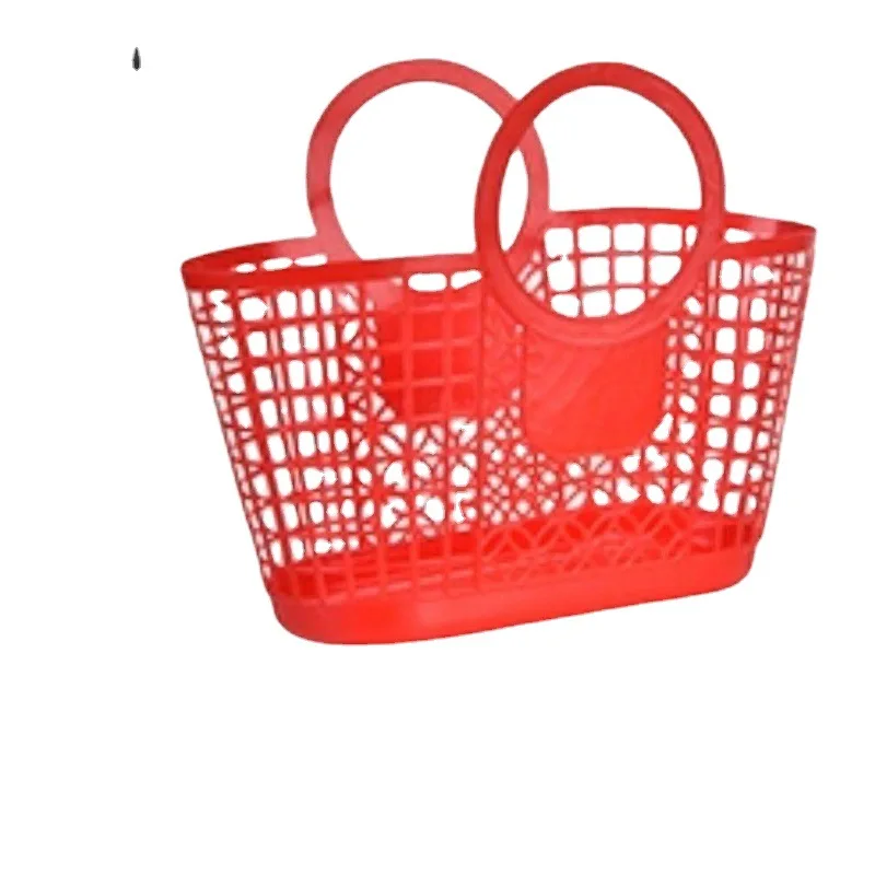 Wholesale Summer Fashion Beach Handbag Cute Baby Girls Plastic Hand Carrying Tote Bag Boys Kids Hollow Out Basket Shoulder Bags