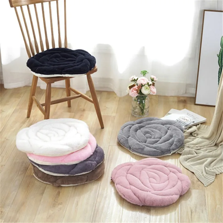 Home Super Soft Velvet Chair Flower Cushion Floor Seat Cushions Anti Slip Bottom Warm Playroom Pads for Kids Adults