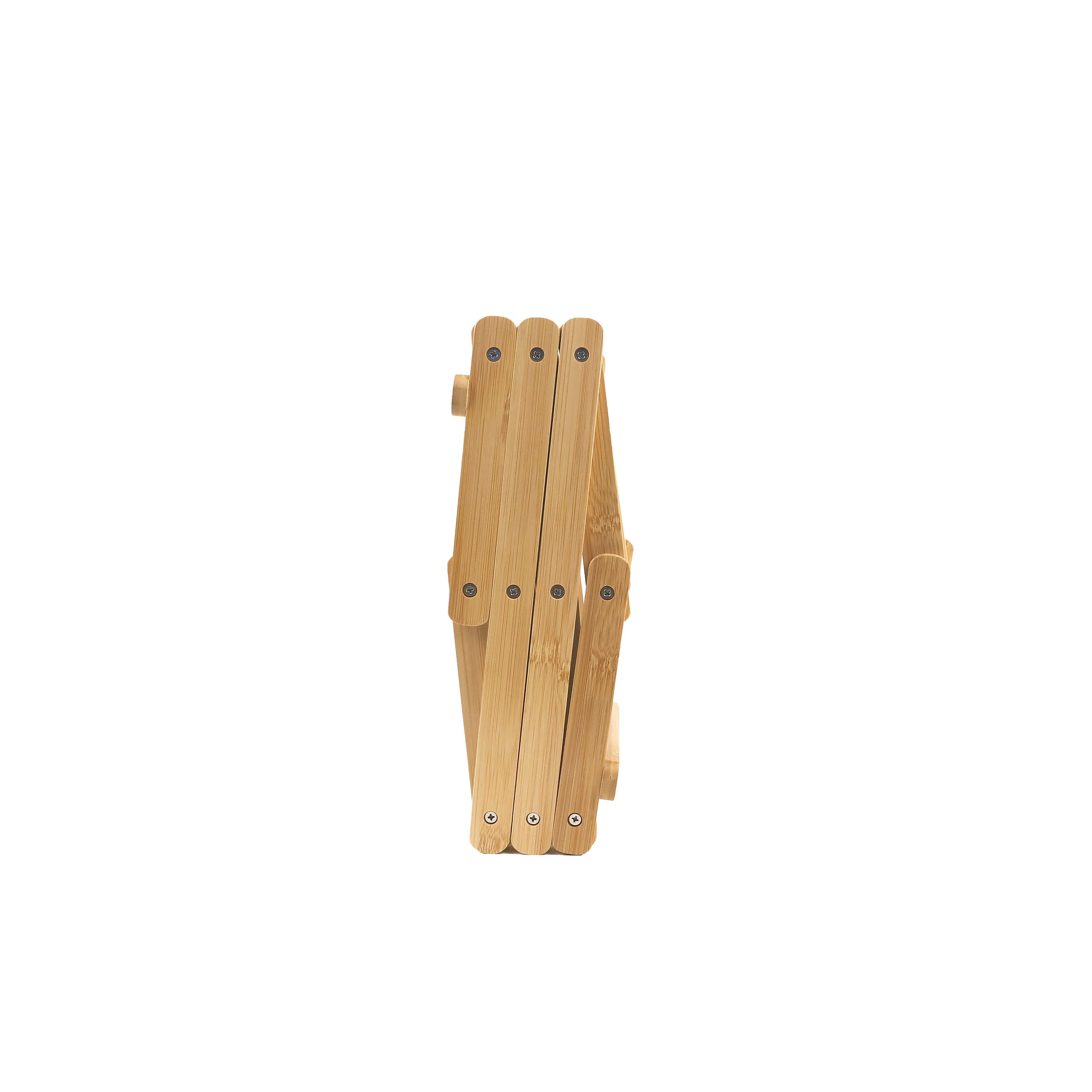 Free Standing Bamboo Foldable Kitchen Wine Bottles Rack Holder Storage