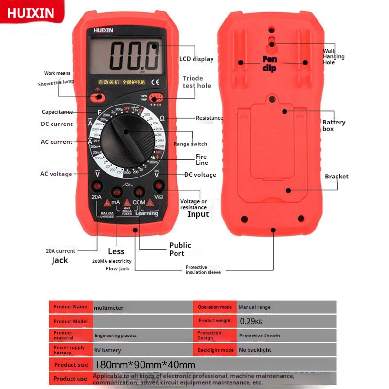 Digital Analog Multimeter Tester Digital Multimeter Professional Voltage Current Resistance