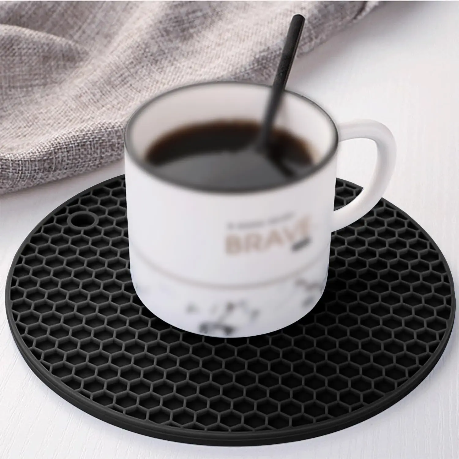 3pcs Thickened Silicone Mats 6.9-Inch for Hot Pots & Pans, Heat Resistant Table Mat, Non-Slip Hot Pads for Dishes & Cookware