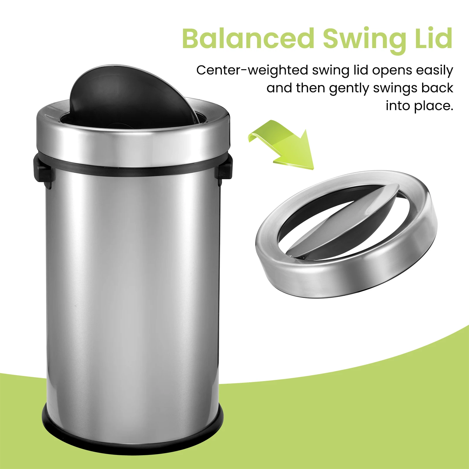 JILI Hot Selling Household Trash Bin ABS Removable Heavy-duty Plastic Bucket with Handle for Waste Disposal for Outdoor Office