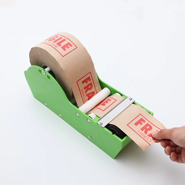 Green Color Wet-Water Water Activated Tape Dispenser Easily Kraft Gummed Tape Desktop Dispenser Machine for Box Sealing