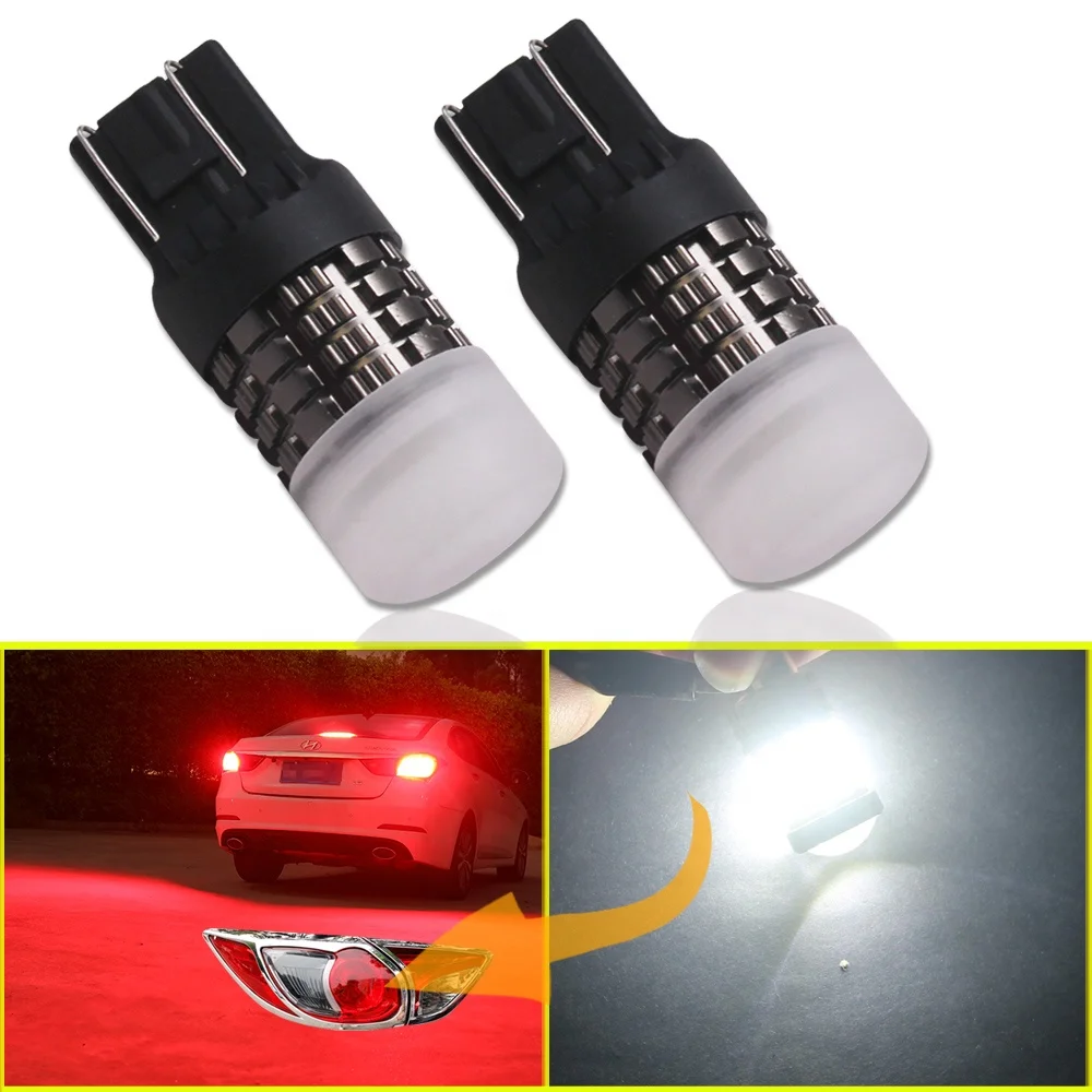 
50000hrs lifespan aluminum design auto brake light w21/5w 7443 led car bulb t20 