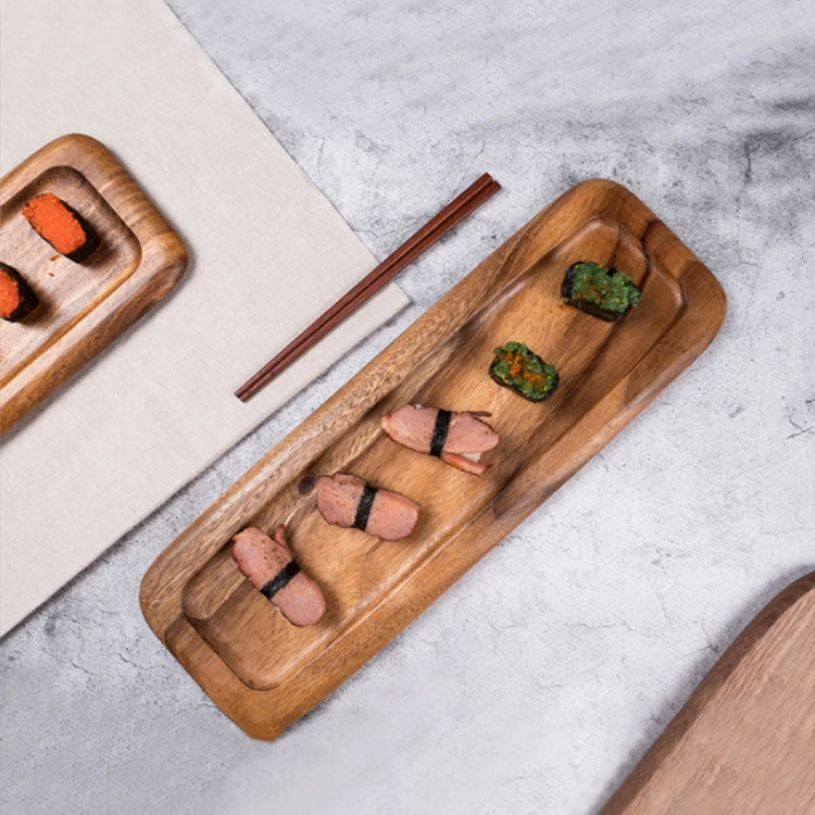 Твердые чайные украшения, квадратная сервировочная тарелка и деревянный поднос