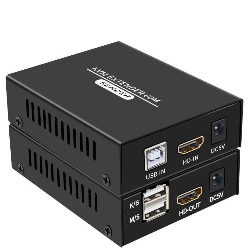 HD HDTV 60 кВм USB 1080p удлинитель с POE Power Over Cat6 Cat5e Ethernetcable для мыши и клавиатуры
