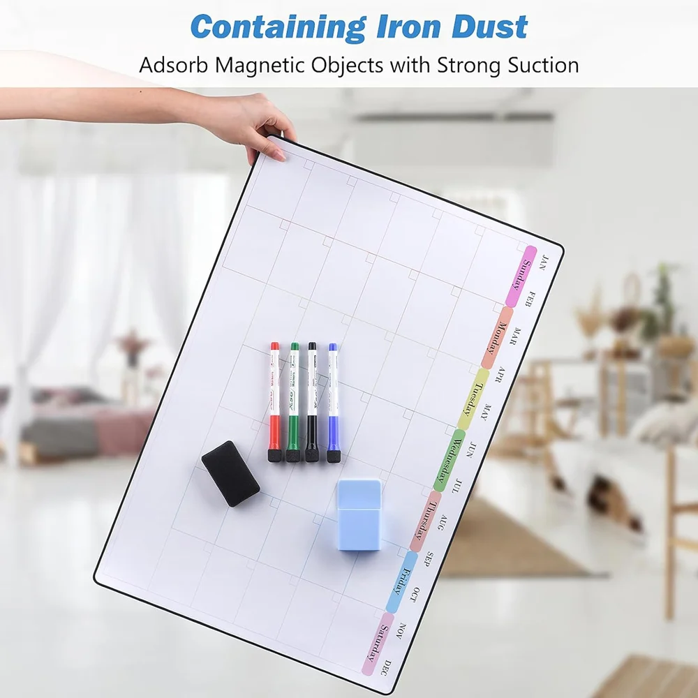 Custom Printing Non-Magnetic Dry Erase Calendar Whiteboard for Wall, Glass, Wooden Smooth Surface