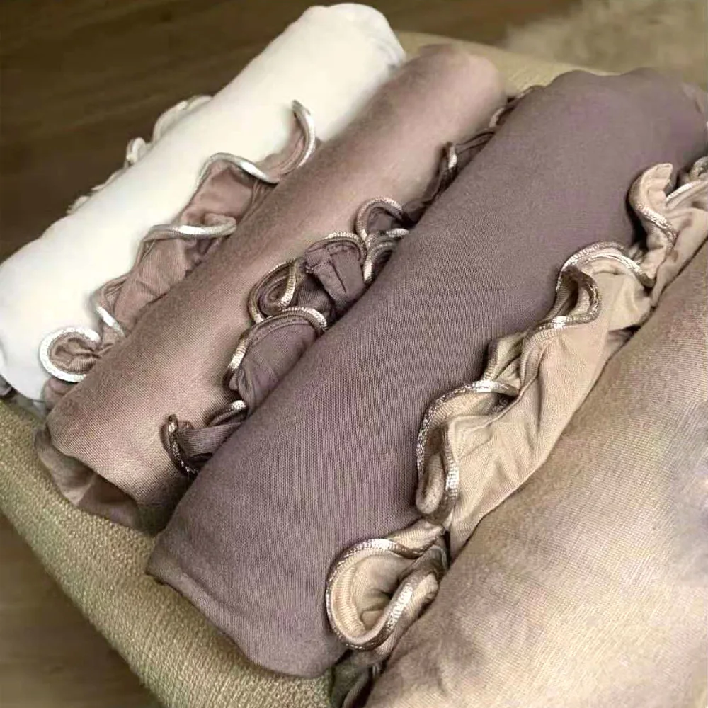 Лидер продаж трикотажный шарф красная веревка Трикотажный Хлопковый хиджаб однотонный мусульманский головной мягкий женский шаль