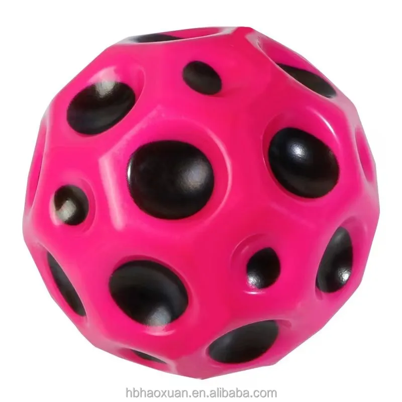 2023 Kids Adults Toys Jump Ball Soft Pu Foam Anti-stress Moon Shape Porous Bouncy Space Balls High Bouncing Moon Stress Ball
