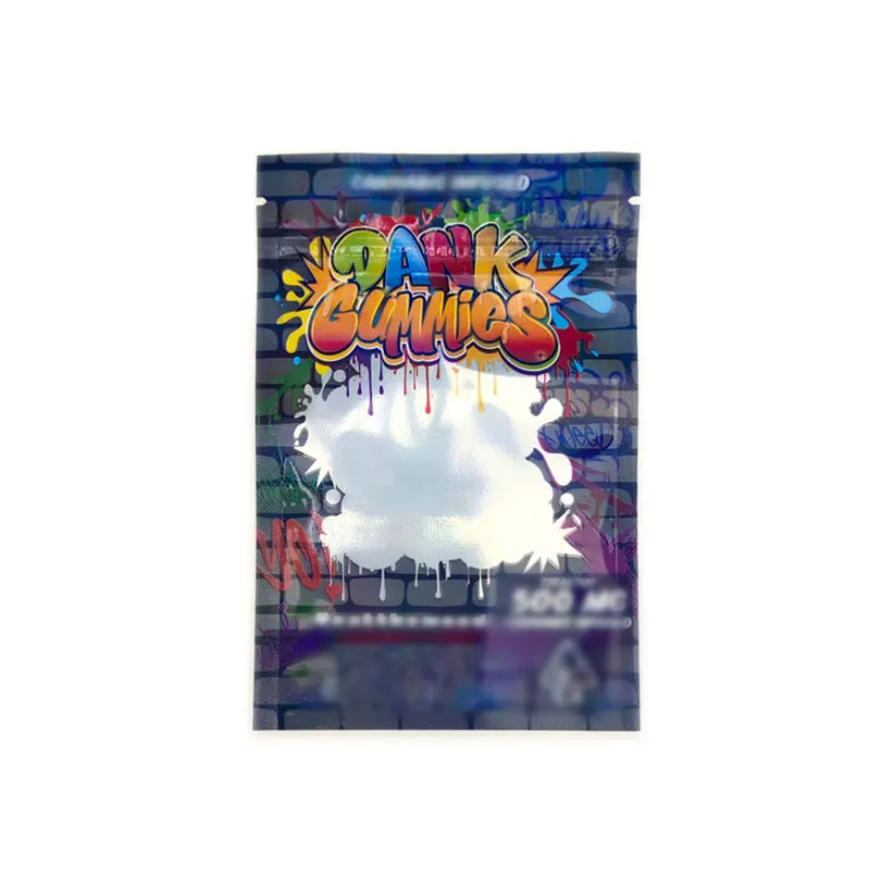 
Custom Candy Bags Gummies Mylar Bag 6 Colors Edibles Packaging 500mg Edibles Bears Cubes Gummy Bags In Stock 