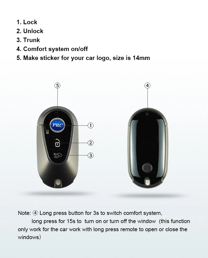 Modified comfort system Smart Car Key for BMW for Benz for Lexus For Ford for Nissan