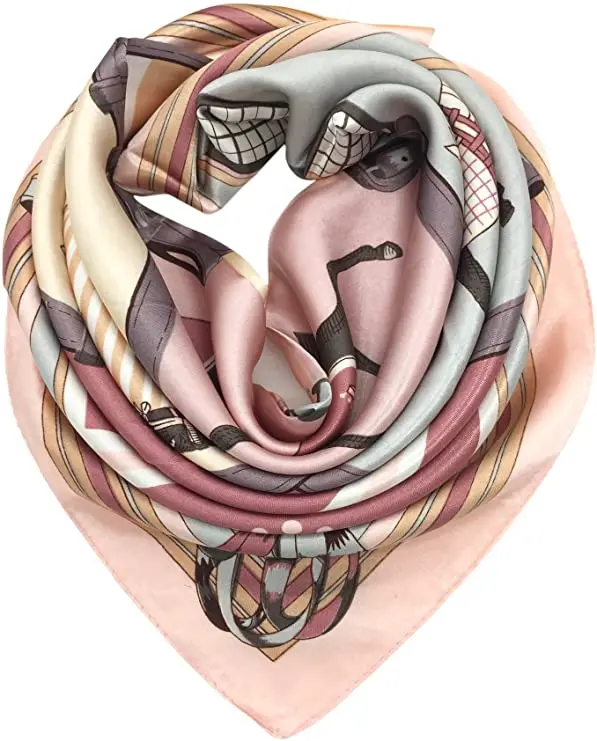 Шелковый шарф женский модный большой квадратный атласный головной платок с