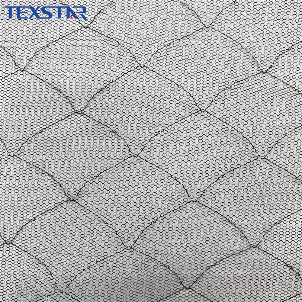 Silver shiny tulle metal fishing net mesh fabric for clothing