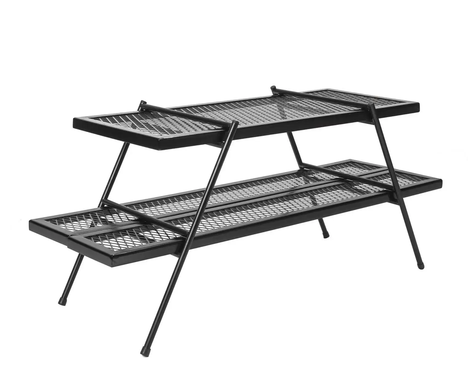 New arrival folding campfire grill heavy duty steel grate, portable over fire camp grill for outdoor open flame cooking