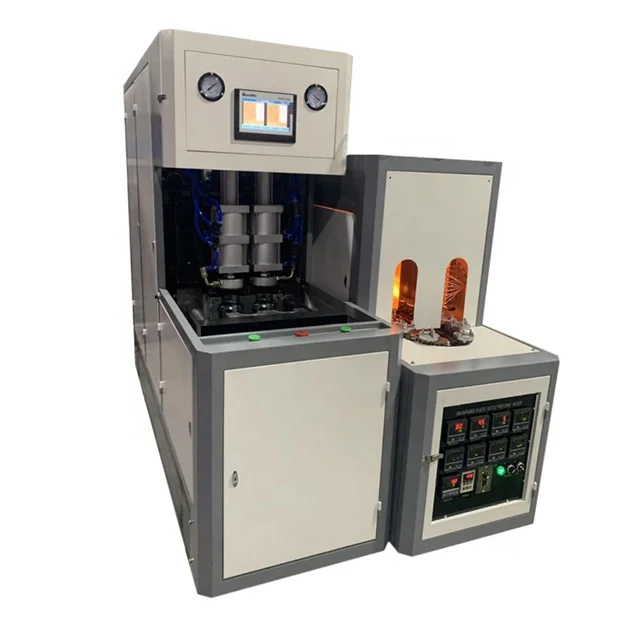 Semi automatic 2cavity Food Cans PET Jar 100mm 120mm bottle blowing machine price stretch blow moulding machines