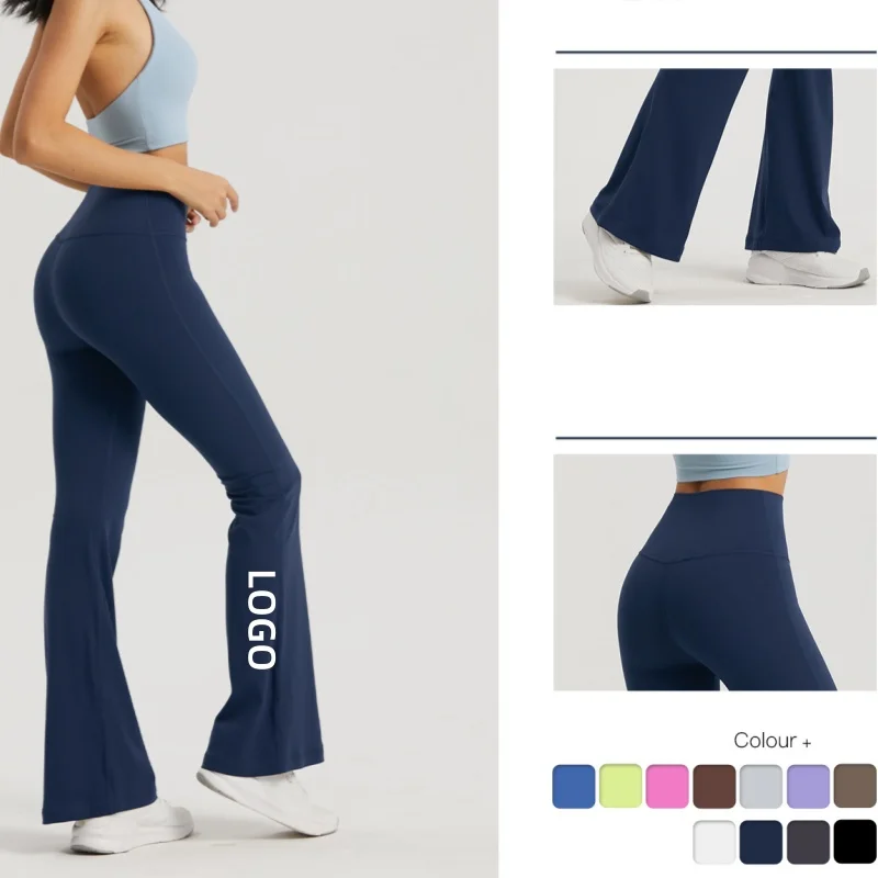 Wholesale Wide Leg Yoga Pants for Women Thin Stretch Pants Flare Trousers High Waist Casual Tights Yoga Leggings