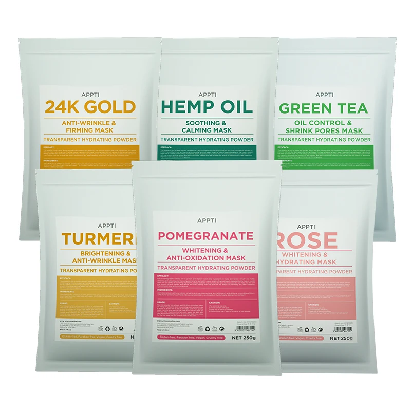 Private Label Organic Moisturizing Whitening Rose Petal Powder Mask Hydro Jelly Facial Mask