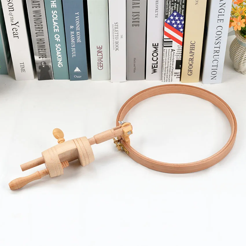 Wholesales DIY Craft Tools Kit Beech Wooden Adjustable Embroidery Stand Wood Embroidery hoop