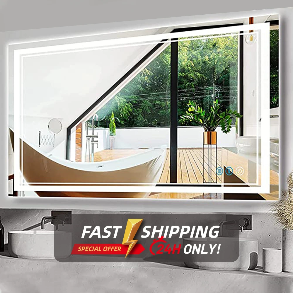 Антизапотевающее светодиодное умное зеркало 38*28 дюймов Goodway для ванной