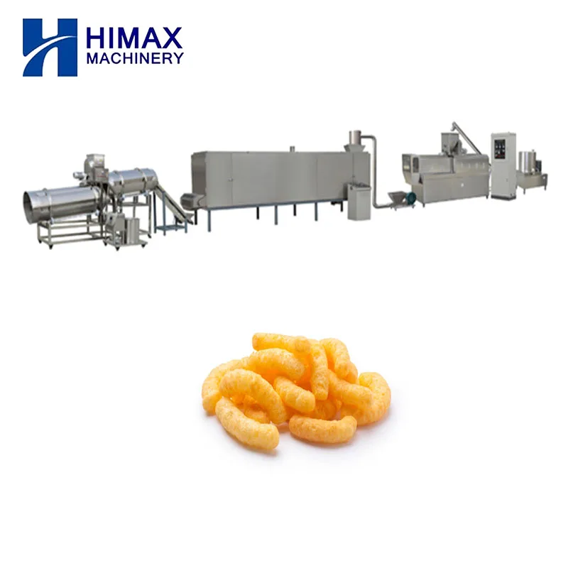 Stainless steel puffed corn snaks food making twin screw extruder 150 Kg/h food snacks machine cheese puff snack food line
