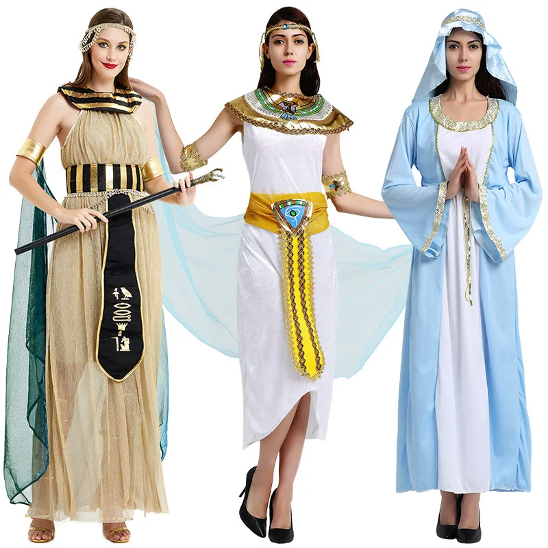 Women Cosplay Costume Ancient Egyptian Male Arabian Saudi Dubai Robe Shepherd Dress Halloween Costumes