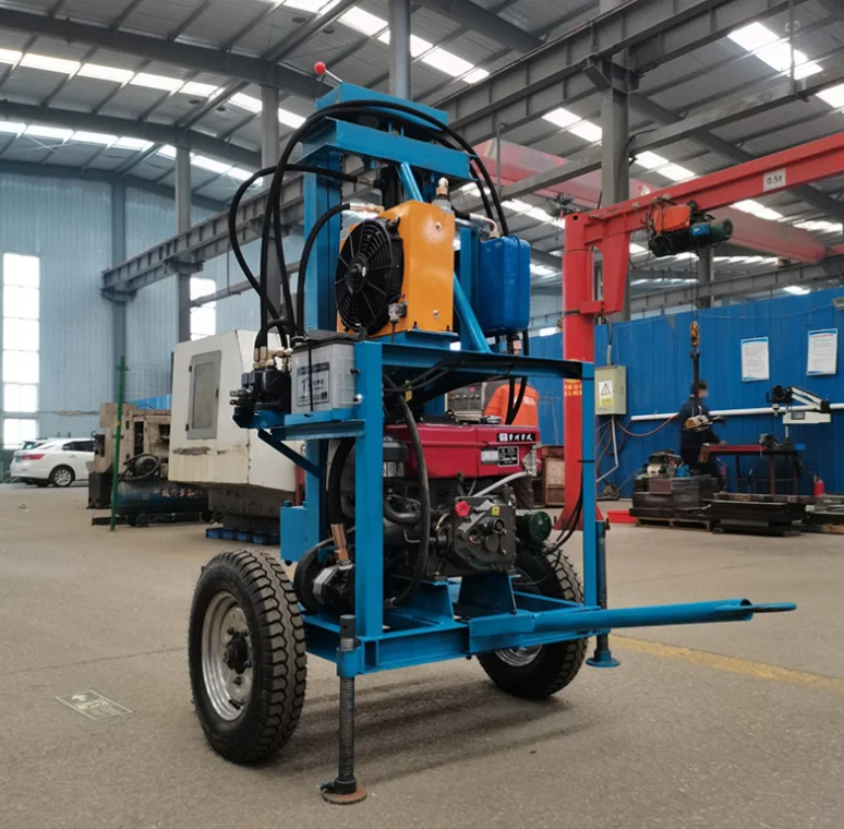 100m Water Well Drilling Rig Machine Prices Diesel Engine Well Drilling Rig Mobile Pulling Tractor Drilling Rig