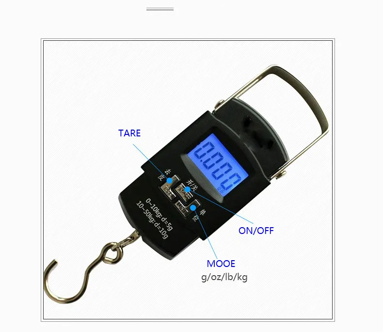 Black LCD Digital Display High Quality Accurate Electronic Hand Scale Hanging Portable Scales