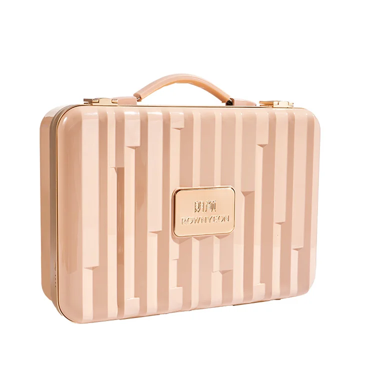 Rownyeon 2024 New Style Custom Logo LED Light Makeup Bag Removable Travel Organizer Cosmetic Case with Mirror