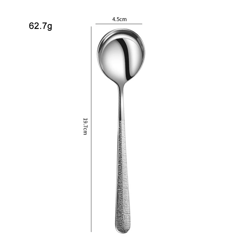 Luxury Restaurant Hotel Cutlery Set Silver Metal Stainless Steel 304 Dinner Spoon Fork Knife Flatware with Hammer Pattern Handle