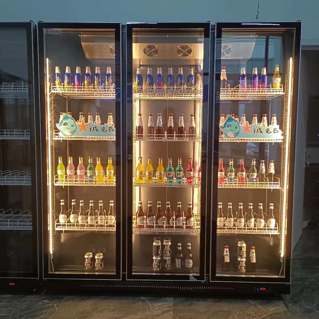Factory Commercial Beverage Showcase Supermarket Display Refrigerator Glass Door Parts For Beer Fridge Drink Cooler Freezer