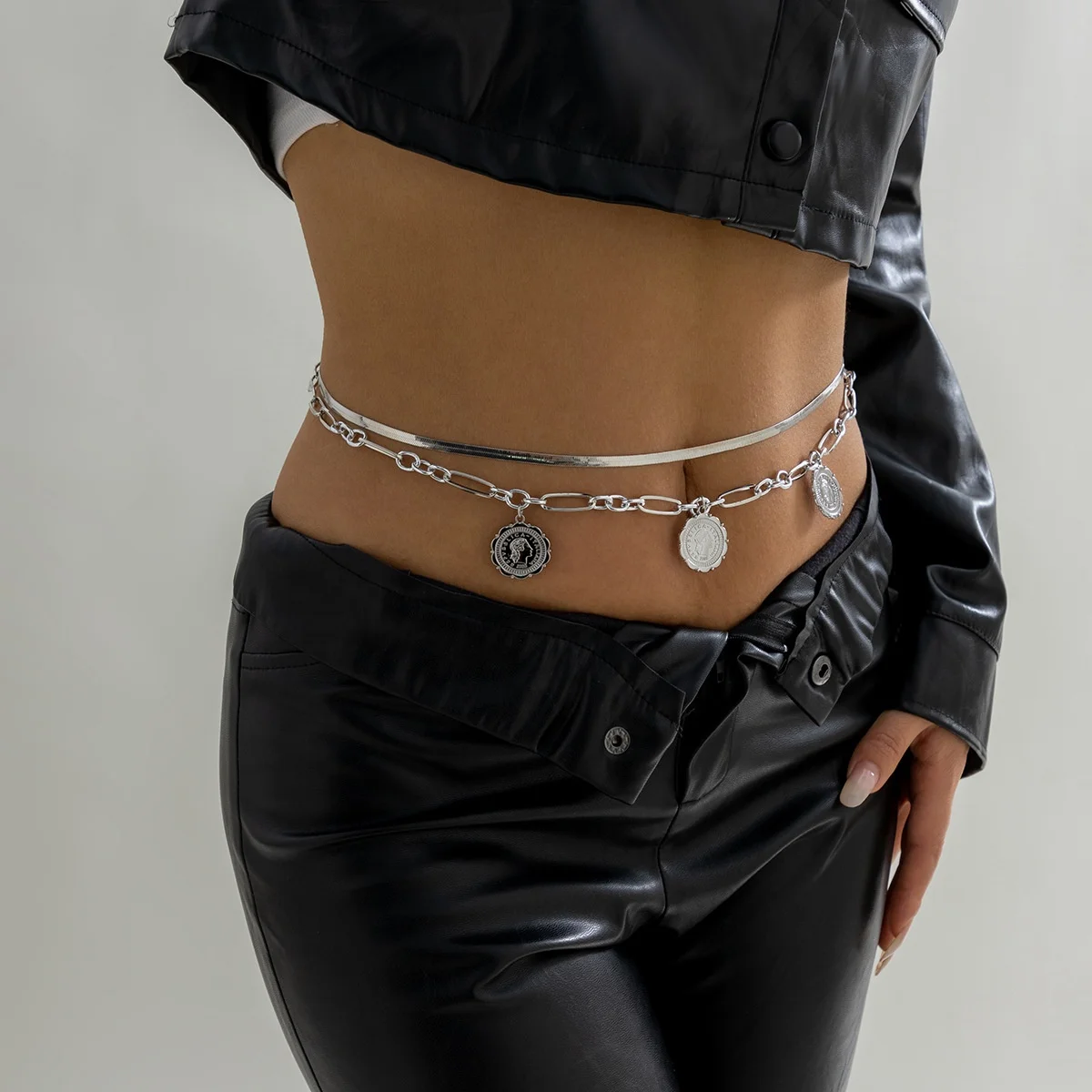 Tassel Coins Waist Chain Belt for Women Hiphop Belly Chain Dress Body Belt Fashion Jewelry Waist Body Chain