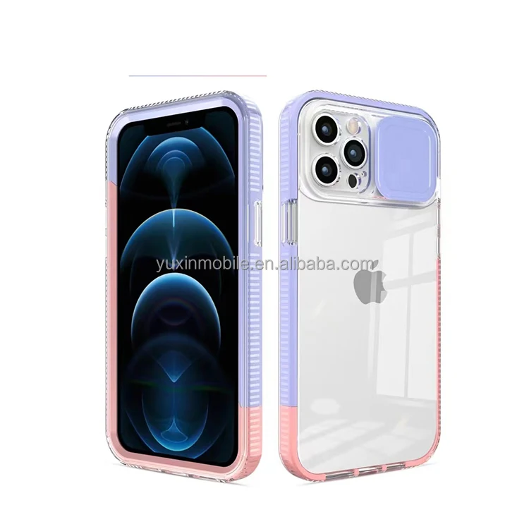 Double Color Camera Protective Push Slide Window Shockproof TPU Mobile Phone Cover for Redmi Note 11 Note 11pro HOT 11 play