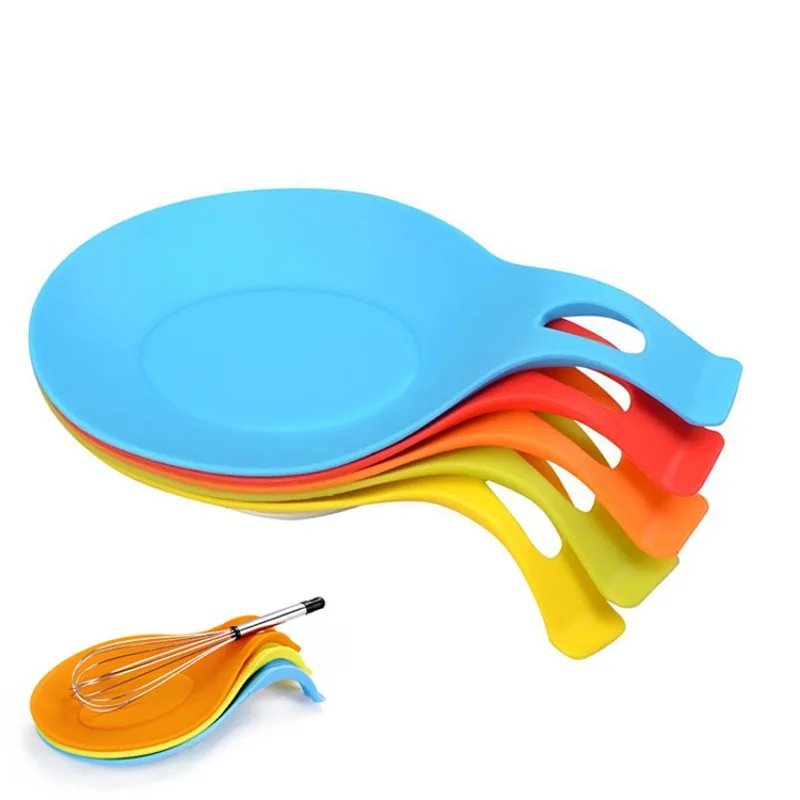 Wholesale Kitchen Tool Soup Rest Soft Kitchen Spoon Holder Heat Resistant Cooking Utensil Rest Silicone Spoon Rests
