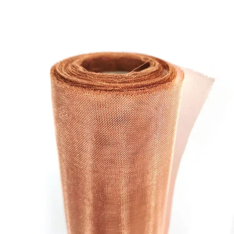 ultra fine 200 250 325 mesh 40 77 micron breath faraday cage EMF RFID shielding red pure fabric copper wire mesh cloth