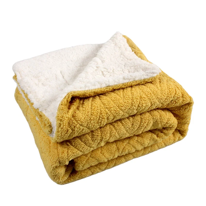 Оптовая продажа, на заказ, желтое Фланелевое флисовое плюшевое толстое теплое шерпа, Коралловое флисовое портативное толстое одеяло, акция