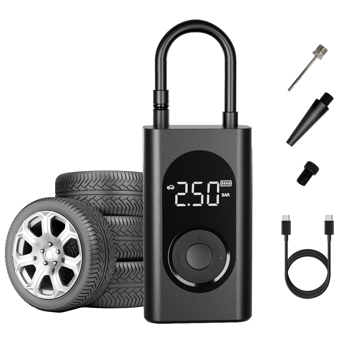 Original Factory Car inflator AP04 model 2*2000Mah 150PSI Type-C charging portable electric air pump for car motorcycle tires