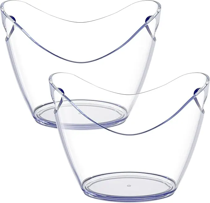 Оптовая продажа, Пищевой ПК, акриловый кулер для бутылки шампанского пива, Прозрачное пластиковое ведро для льда для вечеринки