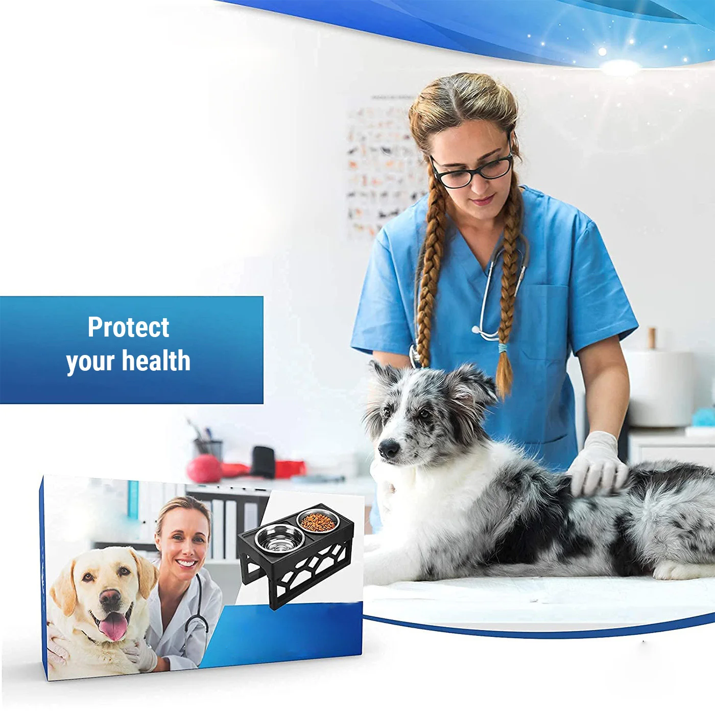 New Arrival  safe anti-slip stainless steel  detachable support  elevated dog bowls dog water  food bowl  dog feeder