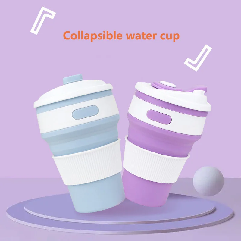 Folding Silicone Portable Tea Cup Foldable Reusable Water Bottle Travel Ecofriendly Mugs Coffee Cup Tour Camp Telescopic Sport