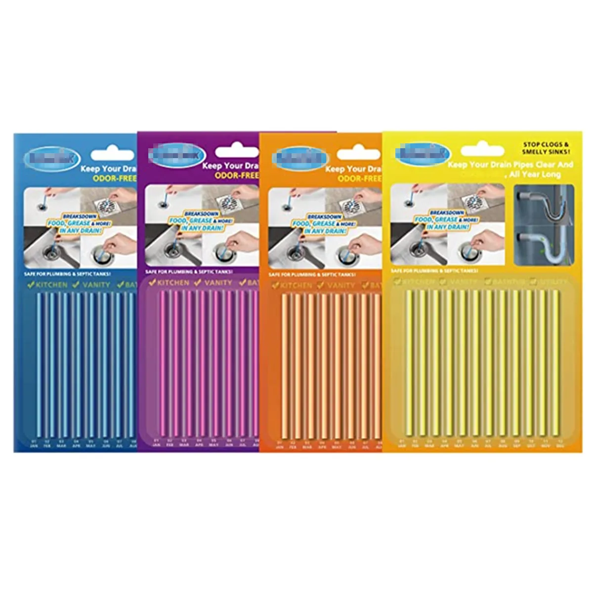 Сливные палочки для энзимов, очиститель раковины, Открыватель слива, палочки для сохранения слива в кухне и ванной комнате, Чистые трубы без запаха