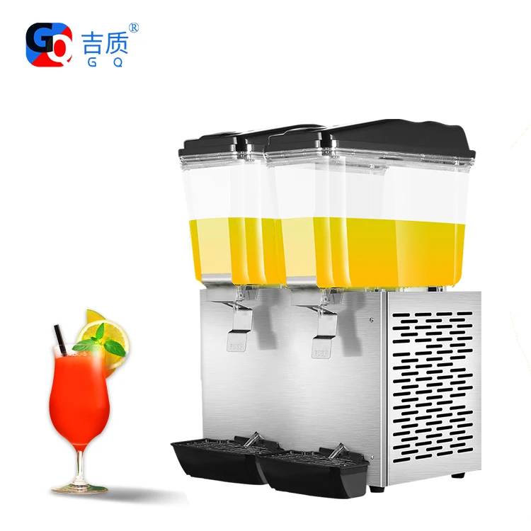 GQ-JD216 Commercial Juice Dispenser Two Tanks  Hot Cold Drink Electric Two Flavours New in 2023